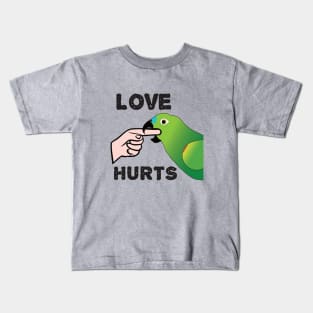 Love Hurts - Blue Front Amazon Parrot Ver.2 Kids T-Shirt